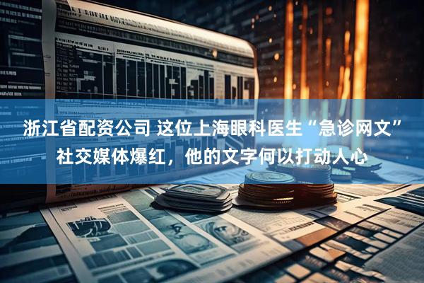 浙江省配资公司 这位上海眼科医生“急诊网文”社交媒体爆红，他的文字何以打动人心
